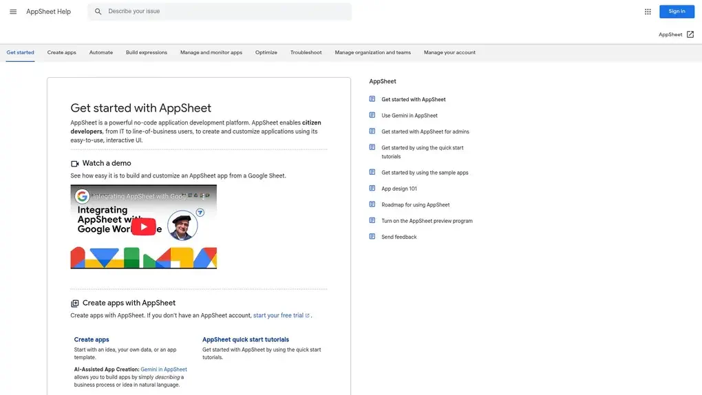 Google App Maker screenshot